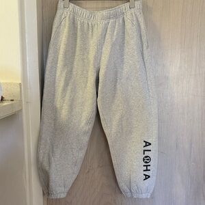 lululemon Light Gray Sweats /Joggers with RARE ALOHA Print